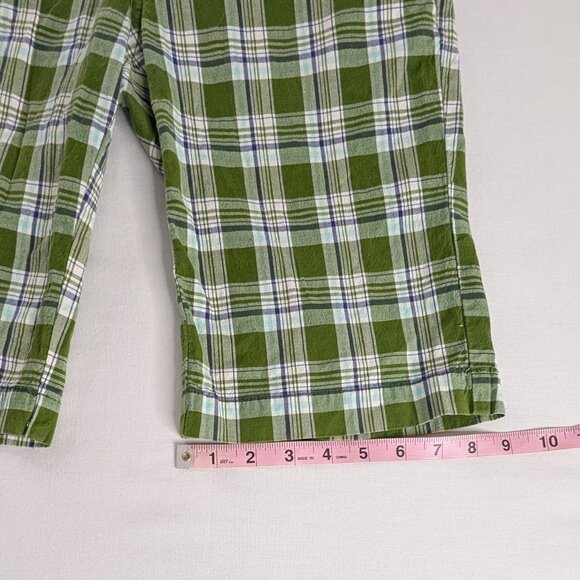 Y2k Roxy Green Black White Plaid Low Rise Bermuda Shorts - Picture 7 of 8